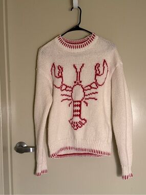 Cream & Red Lobster Crewneck Sweater - Women